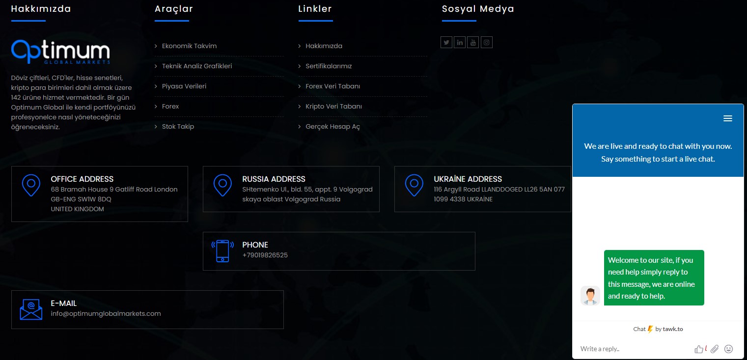 Optimum Global Markets canlı yardım