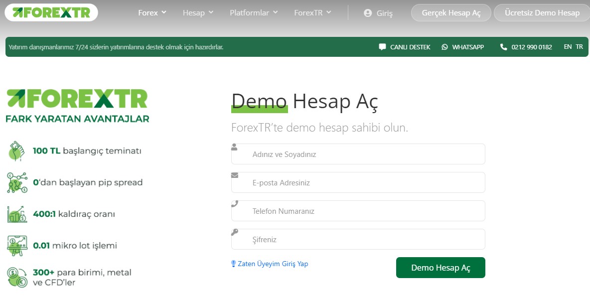 Forex TR demo hesap