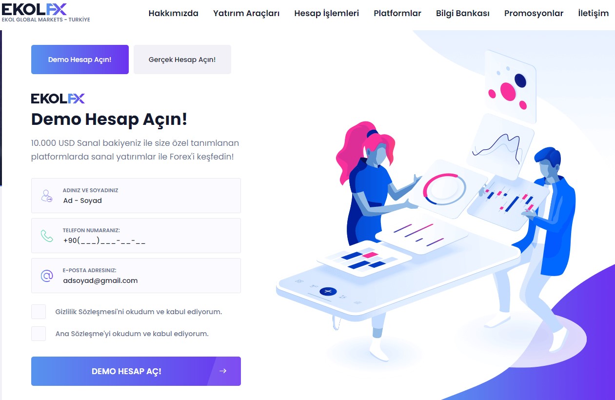 EkolFx demo hesap