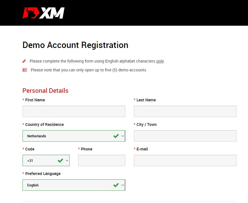 XM Forex demo hesap