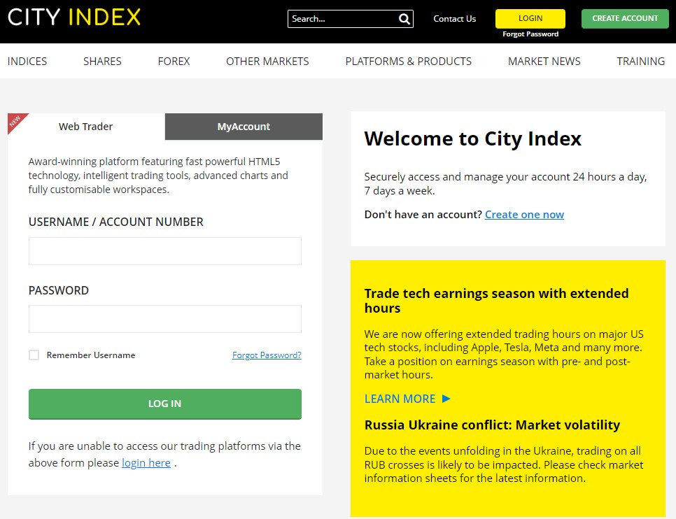 City İndex giriş