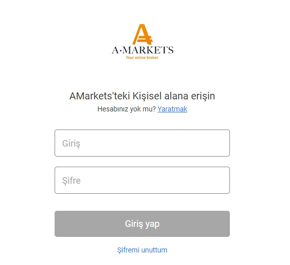 AMarkets giriş yap